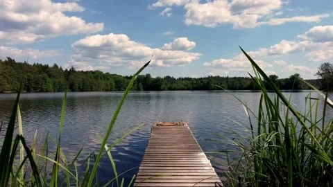A jetty at the lake Stock Footage 197849975