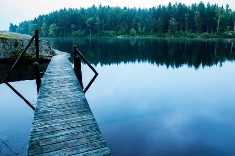 Jetty in lake Stock Photos