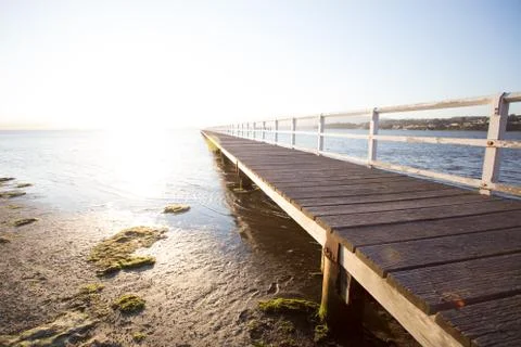 Jetty on a lake Stock Photos