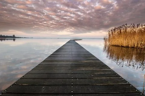 Jetty at a lake Foto stock