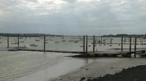 Jetty on River Stock Footage 10763502