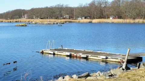Jetty in spring Stock Footage 73408399