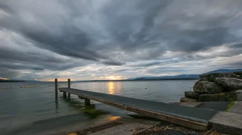 Jetty Sunrise Time Lapse Stock Footage 23701025