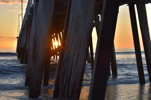 Jetty Sunset 1 Stock Photos