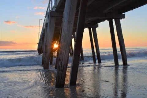 Jetty Sunset 4 Stock Photos