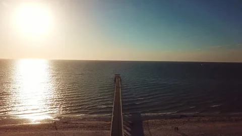 Jetty Sunset over ocean South Australia - Christies Beach Christies Beach is a s Stock Footage 294619304