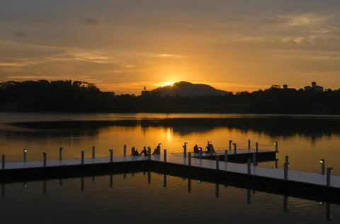 Jetty sunset Stock Photos