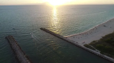 Jetty Sunset tilting up Stock Footage 57984315