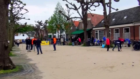  Jeu de Boules games in old village. Stock Footage 82258874