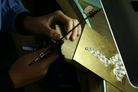 Jewel maker at work Stock Photos