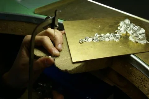 Jewel maker at work Stock Photos