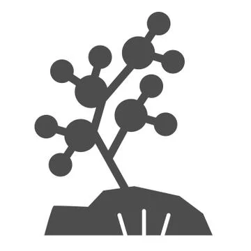 Jewel tree solid icon. Decoration jewel wood vector illustration isolated on イラスト素材