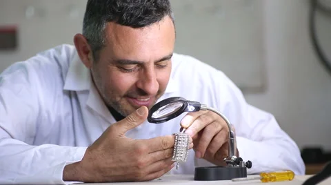 Jeweler In His Studio Stock Footage 48458874