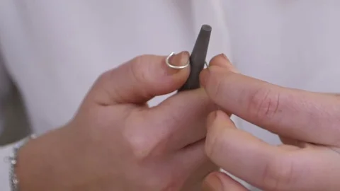Jeweler master working hands Stock Footage 73498696