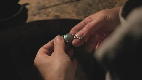 Jeweler at work.  Stock Footage 196173084