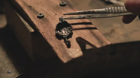 Jeweler at work.  Stock Footage 196173232