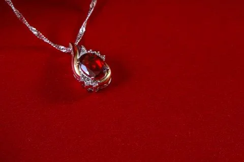 Jewelery ruby pendant Stock Photos