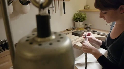 Jeweller at work Stock Footage 11850793