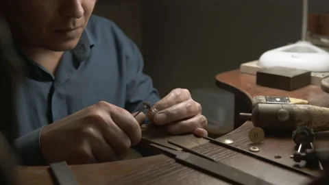 Jeweller at work Stock Footage 147441835