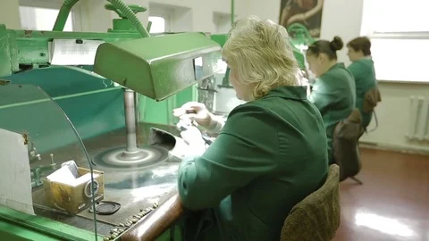 Jeweller At Work Polishing A Ring Stock Footage 75741025