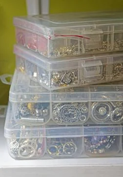 Jewellery boxes stack Stock Photos