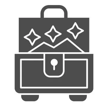 Jewellery chest solid icon. Box for accessory vector illustration isolated on イラスト素材