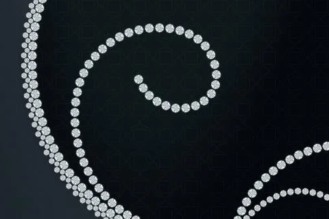 Jewellery diamonds on dark pattern background. 3D rendering Stock Illustration
