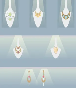 Jewellery display Stock Illustration