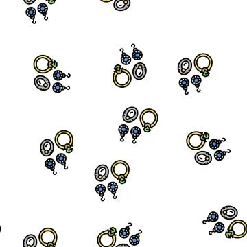Jewelry accessories vector seamless pattern Stock Illustration