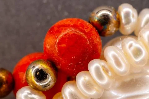 Jewelry beads creating a texture pattern 스톡 사진