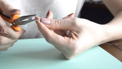 Jewelry designer working in studio, creating unique handmade pieces. Stock Footage 88799138