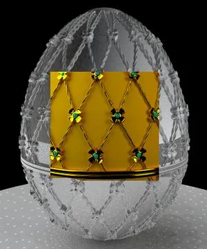 Jewelry egg during the rendering process. 3D render Illustrazione stock