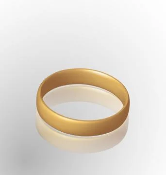 Jewelry golden ring with reflection Stock Illustration