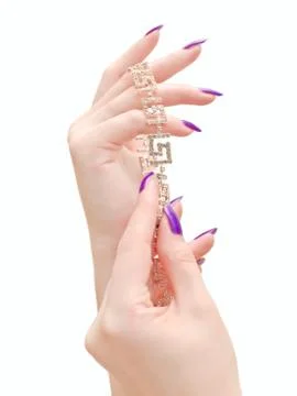 Jewelry in hands Stock Photos