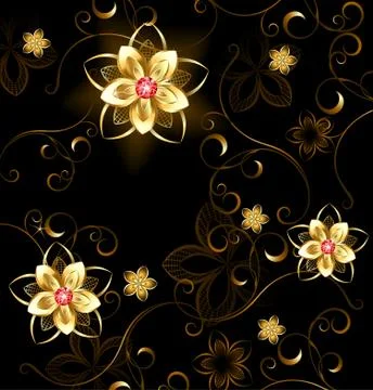 Jewelry pattern on a brown background Stock Illustration