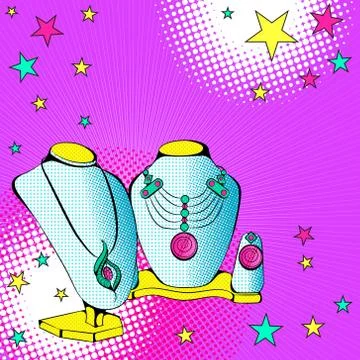 Jewelry on a rack Stock Illustration