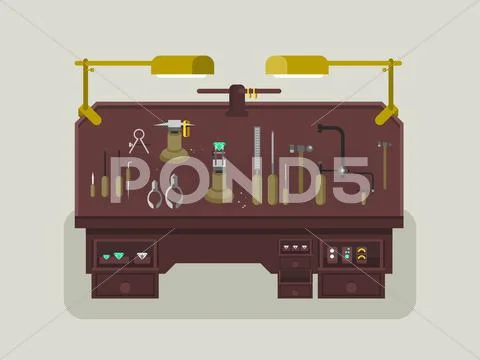 Jewelry repair shop Stock Illustration