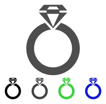 Jewelry Ring Flat Icon 스톡 일러스트