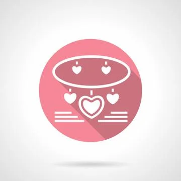 Jewelry romantic gift round pink vector icon Stock Illustration