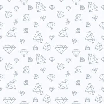 Jewelry seamless pattern, diamonds flat line illustration. Vector icons of Illustrazione stock