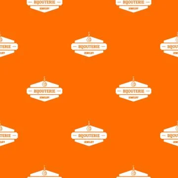 Jewelry shop pattern vector orange Stock Illustration
