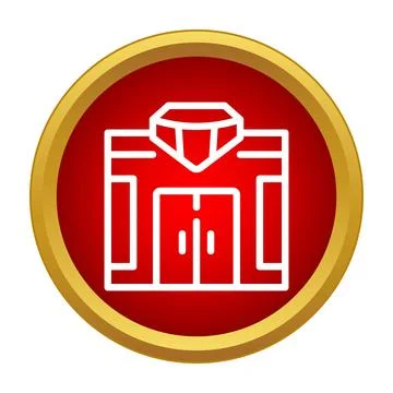 Jewelry store building vector icon with diamond Ilustración de archivo