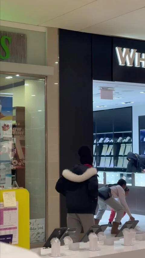 Jewelry Store Robbery Caught on Camera, Brampton, Ontario, Canada - 15 Jan 2024 Stock Footage 261628903