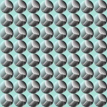 Jewelry style, waves seamless pattern. Scallop silver background Illustrazione stock