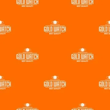 Jewelry watch pattern vector orange Stock Illustration