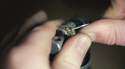 Jewelry Work. Processing of Gold Ring. Close-Up Stock Footage 62505084