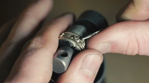 Jewelry Work. Processing of Gold Ring. Close-Up Video stock 62505109