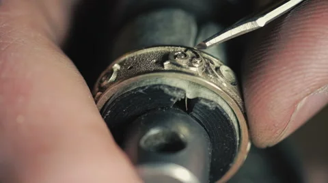 Jewelry Work. Processing of Gold Ring. Close-Up Stock Footage 62505315