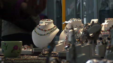 Jewels stall Stock Footage 24832645