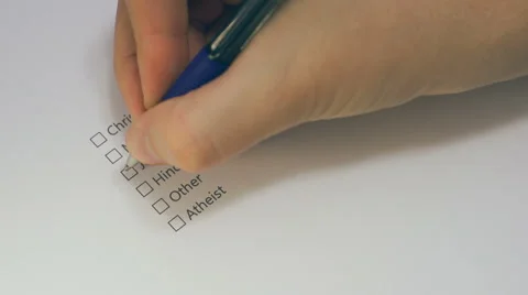 Jewish Checkbox Marking Survey Video stock 43216997